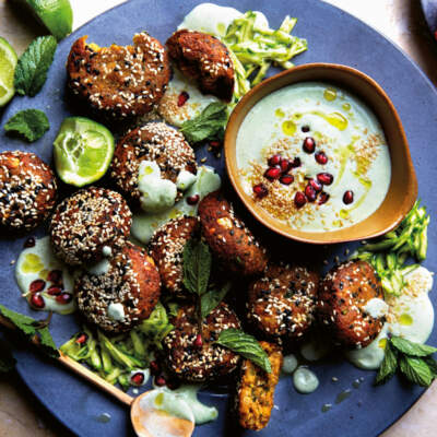 Baby marrow falafel