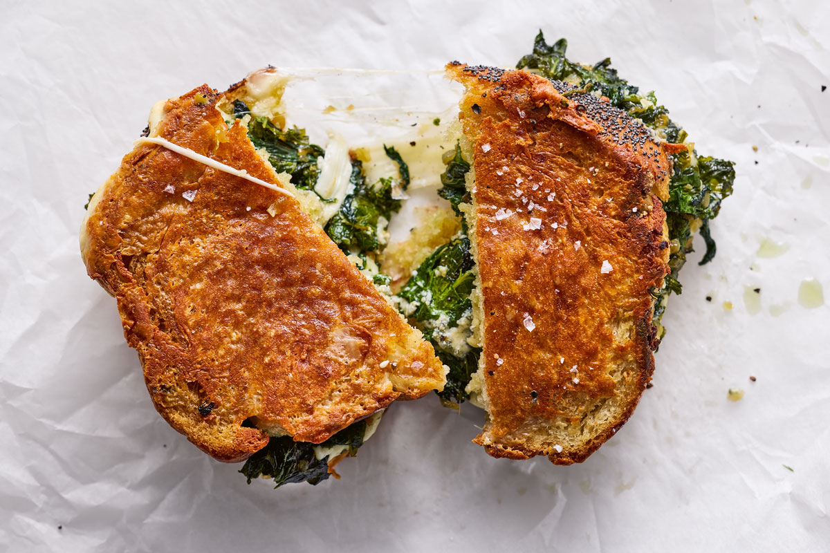 Braised morogo blue cheese toastie