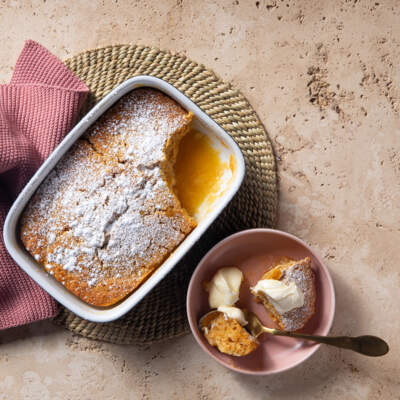 Citrus-and-ginger self-saucing pudding 