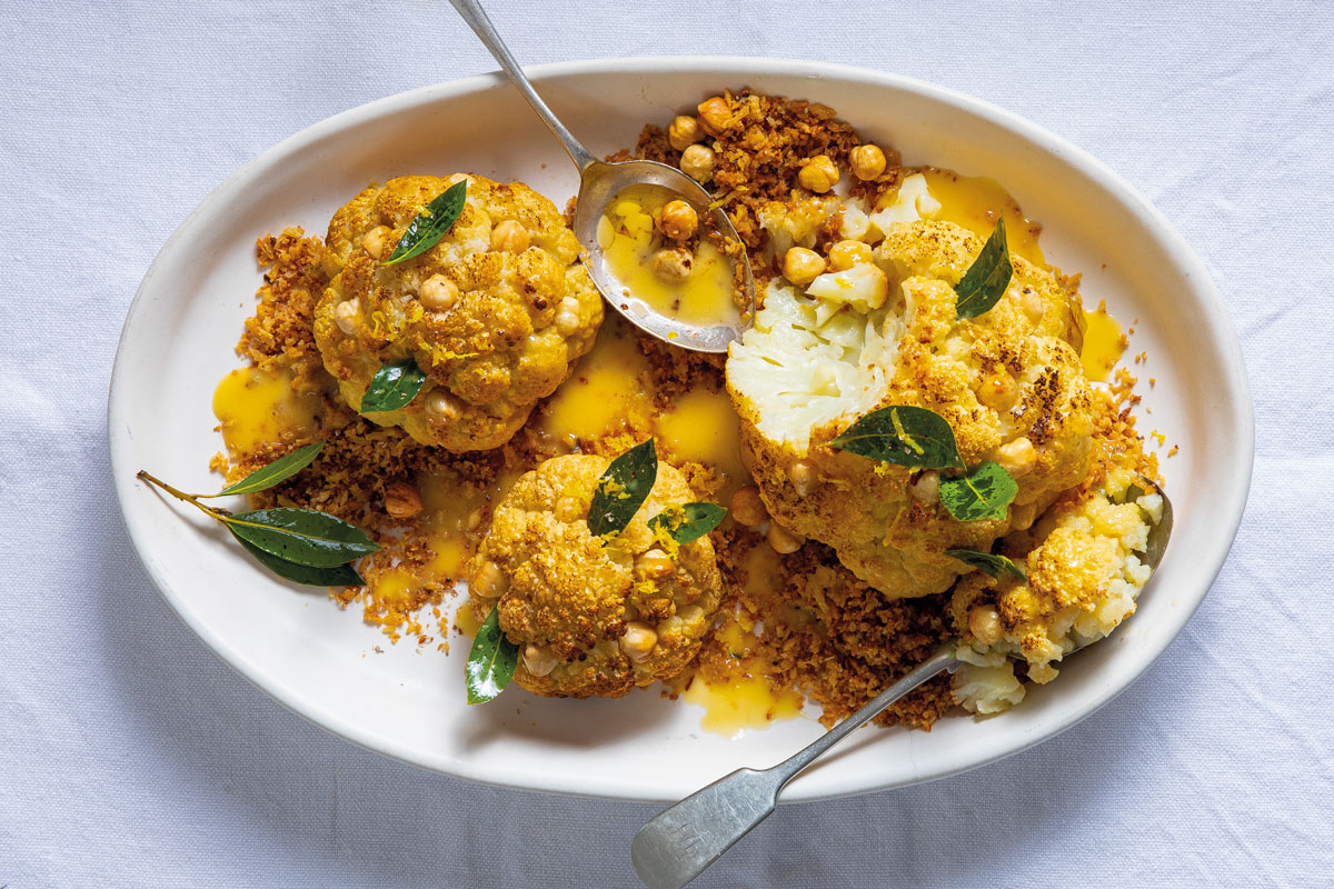 Roast cauliflower with stuffing