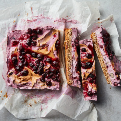 Frozen peanut butter-and-blueberry bars