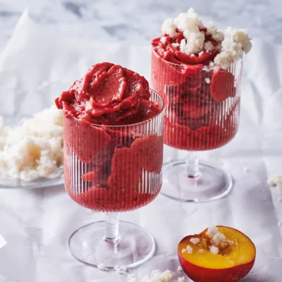 No-churn nectarine-and-raspberry sorbet